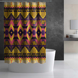 Шторка для душа Африканский узор орнамент из шерсти Africa Wool Pa, цвет: 3D-принт — фото 2