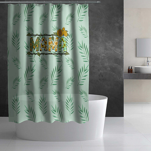Шторка для ванной МАМА - цветочные буквы / 3D-принт – фото 2