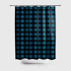 Шторка для душа Black and blue plaid, цвет: 3D-принт