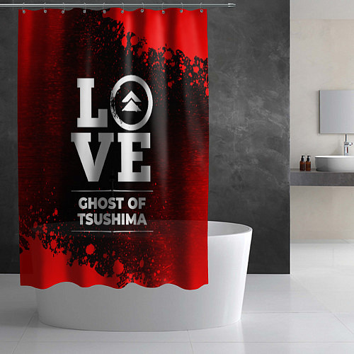 Шторка для ванной Ghost of Tsushima Love Классика / 3D-принт – фото 2
