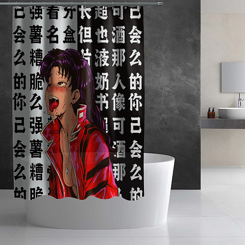 Шторка для ванной Мисато Кацураги AHEGAO EVA / 3D-принт – фото 2