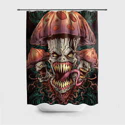 Шторка для душа Злые грибы монстры, цвет: 3D-принт