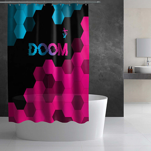 Шторка для ванной Doom Neon Gradient / 3D-принт – фото 2