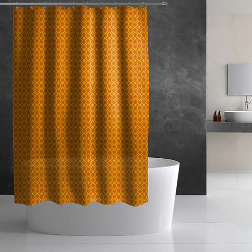 Шторка для ванной Оранжевые классические узоры / 3D-принт – фото 2