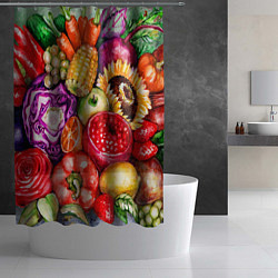 Шторка для душа Вкусное изобилие, цвет: 3D-принт — фото 2