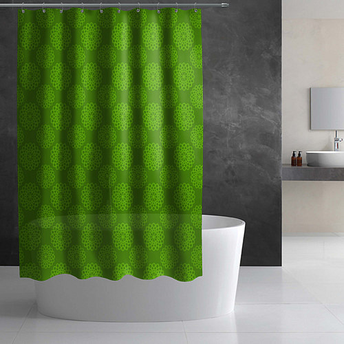 Шторка для ванной Круглые абстрактные узоры / 3D-принт – фото 2