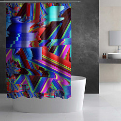 Шторка для душа Авангардный модный глитч, цвет: 3D-принт — фото 2