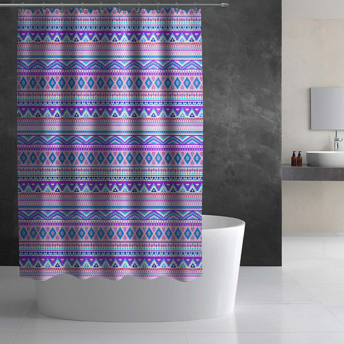 Шторка для ванной Геометрические узоры из линий / 3D-принт – фото 2