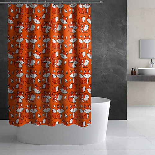 Шторка для ванной Red foxes / 3D-принт – фото 2