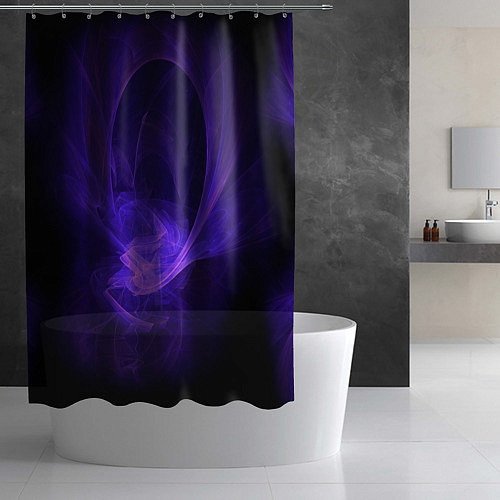 Шторка для ванной Неоновые фракталы / 3D-принт – фото 2