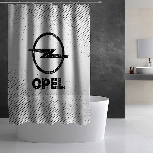 Шторка для ванной Opel с потертостями на светлом фоне / 3D-принт – фото 2
