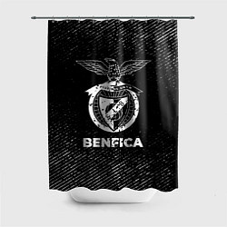 Шторка для душа Benfica с потертостями на темном фоне, цвет: 3D-принт