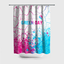 Шторка для ванной Green Day neon gradient style: символ сверху