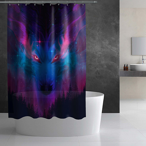 Шторка для ванной Mystical wolf / 3D-принт – фото 2
