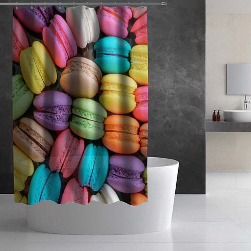 Шторка для ванной Цветные Макаруны / 3D-принт – фото 2