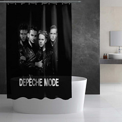 Шторка для душа Depeche Mode - black & white portrait, цвет: 3D-принт — фото 2