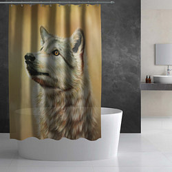 Шторка для душа Спокойный волк, цвет: 3D-принт — фото 2