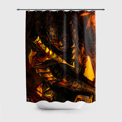 Шторка для душа Берсерк Гатс В Огне, цвет: 3D-принт