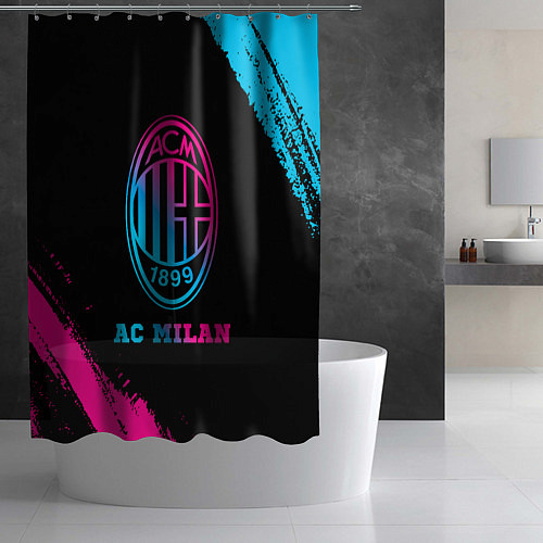 Шторка для ванной AC Milan - neon gradient / 3D-принт – фото 2