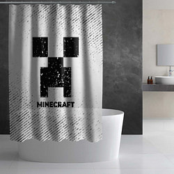 Шторка для душа Minecraft с потертостями на светлом фоне, цвет: 3D-принт — фото 2