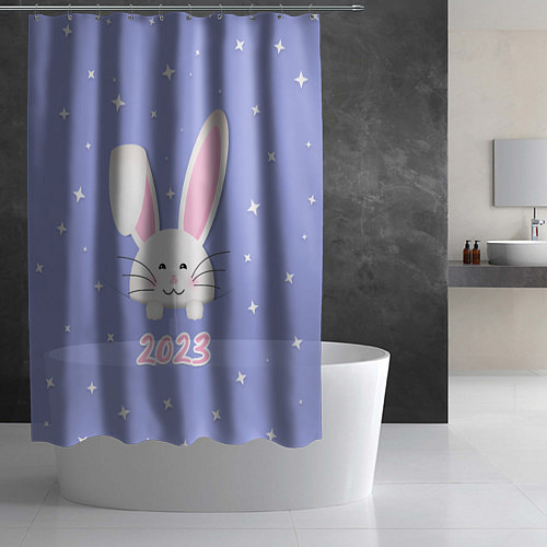 Шторка для ванной Кролик - символ 2023 года / 3D-принт – фото 2