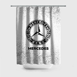 Шторка для душа Mercedes с потертостями на светлом фоне, цвет: 3D-принт