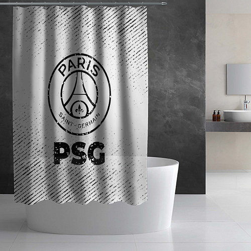 Шторка для ванной PSG с потертостями на светлом фоне / 3D-принт – фото 2