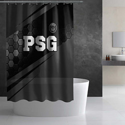 Шторка для душа PSG sport на темном фоне: символ сверху, цвет: 3D-принт — фото 2