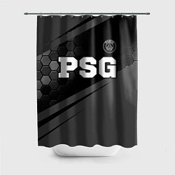 Шторка для душа PSG sport на темном фоне: символ сверху, цвет: 3D-принт