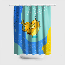 Шторка для душа Желтая слониха - балерина, цвет: 3D-принт