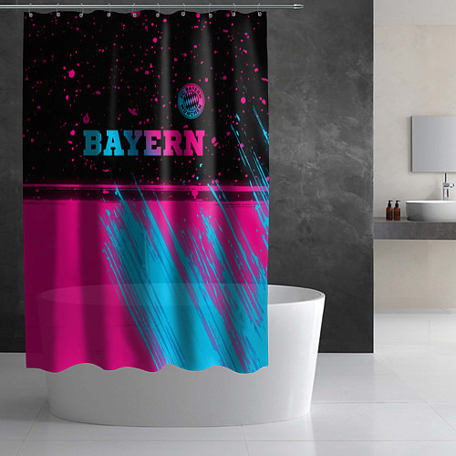 Шторка для ванной Bayern - neon gradient: символ сверху / 3D-принт – фото 2