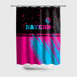 Шторка для душа Bayern - neon gradient: символ сверху, цвет: 3D-принт
