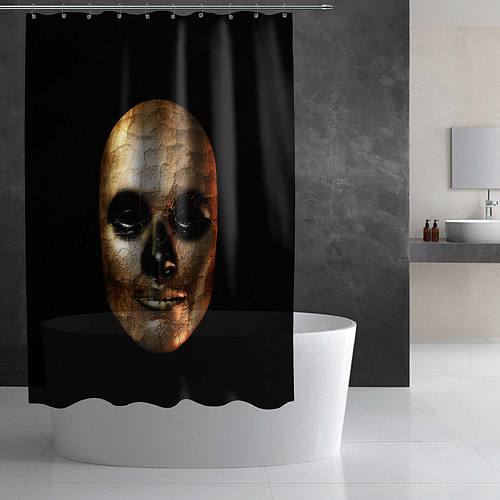 Шторка для ванной Золотая маска Хэллоуин / 3D-принт – фото 2