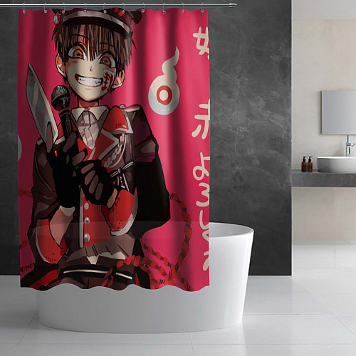 Шторка для ванной Улыбка Ханако - Туалетный мальчик Ханако кун / 3D-принт – фото 2