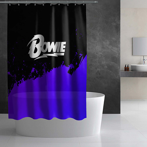 Шторка для ванной David Bowie purple grunge / 3D-принт – фото 2