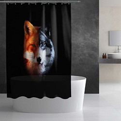 Шторка для душа Волк и Лисица, цвет: 3D-принт — фото 2