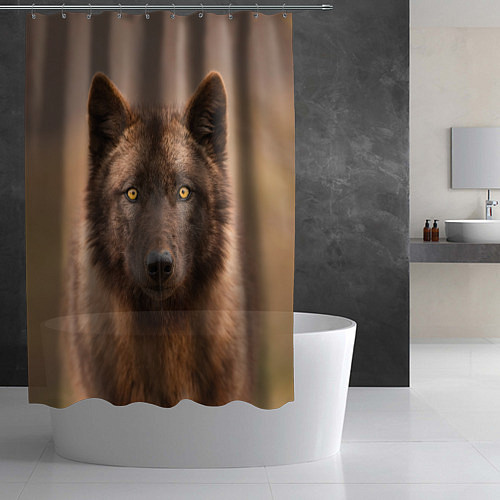 Шторка для ванной Молодой волк / 3D-принт – фото 2