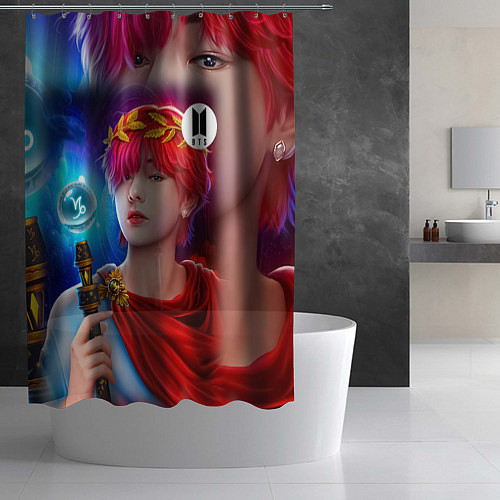 Шторка для ванной BTS Kim Taehyung V / 3D-принт – фото 2