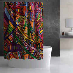 Шторка для душа Психоделический узор, цвет: 3D-принт — фото 2