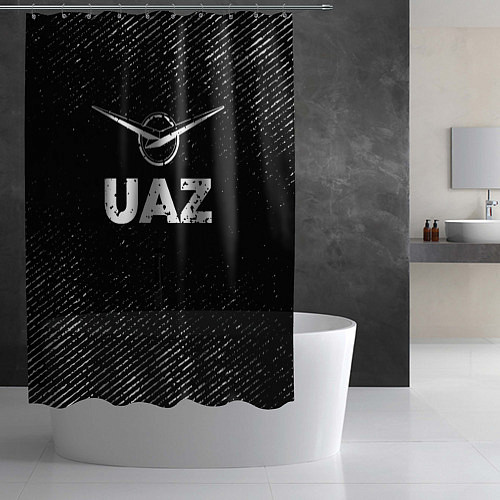 Шторка для ванной UAZ с потертостями на темном фоне / 3D-принт – фото 2