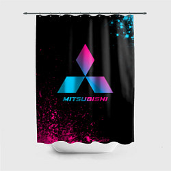 Шторка для душа Mitsubishi - neon gradient, цвет: 3D-принт