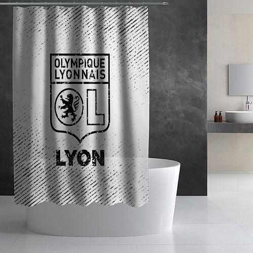 Шторка для ванной Lyon с потертостями на светлом фоне / 3D-принт – фото 2