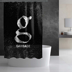 Шторка для душа Garbage с потертостями на темном фоне, цвет: 3D-принт — фото 2