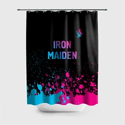 Шторка для душа Iron Maiden - neon gradient: символ сверху, цвет: 3D-принт