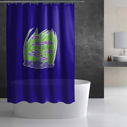 Шторка для ванной Подводныи мир / 3D-принт – фото 2