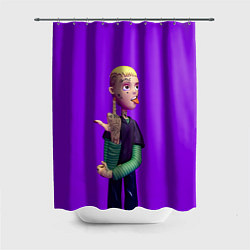 Шторка для душа Lil Peep На Фиолетовом Фоне, цвет: 3D-принт