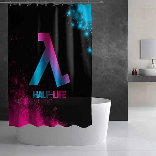 Шторка для ванной Half-Life - neon gradient / 3D-принт – фото 2