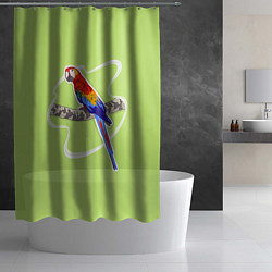 Шторка для душа Яркий попугай Ара, цвет: 3D-принт — фото 2