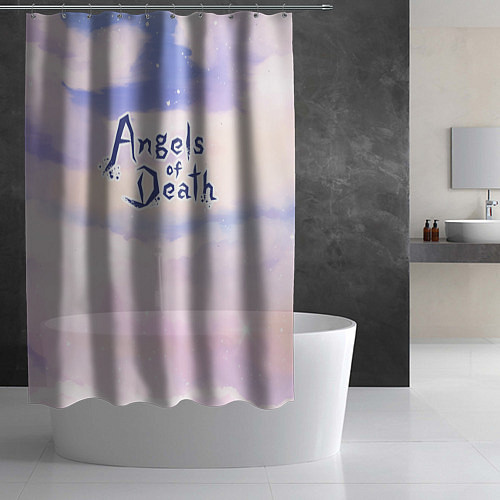 Шторка для ванной Angels of Death sky clouds / 3D-принт – фото 2