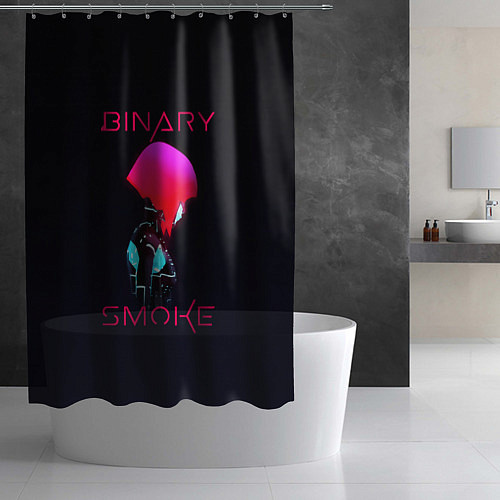 Шторка для ванной Binary Smoke / 3D-принт – фото 2